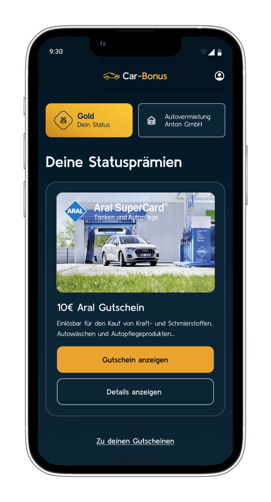 Car-Bonus App: Statusprämien und Gutscheine für Fahrer